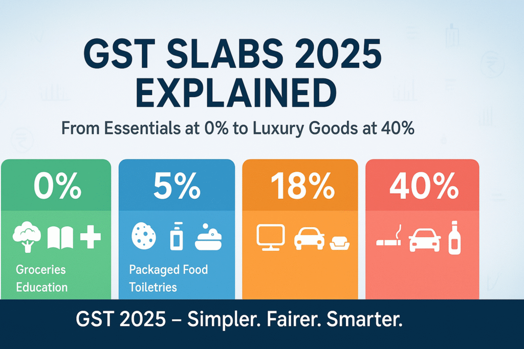 GST Slabs 2025 Explained From Essentials at 0% to Luxury Goods at 40%