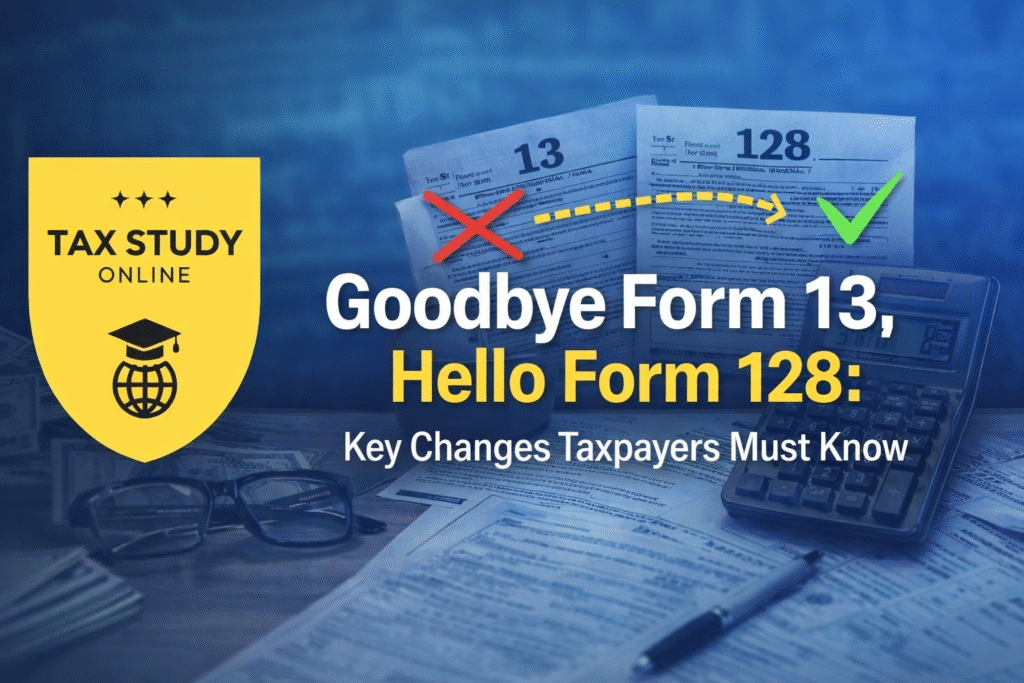Goodbye Form 13, Hello Form 128 Key Changes Taxpayers Must Know